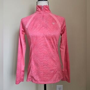 Ariat Tek Pullover Shirt Womens XS Salmon Horse Print Lightweight